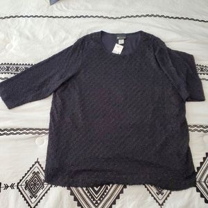 Maggie Barnes size 2X Black Textured Nylon Spandex Top with Lining